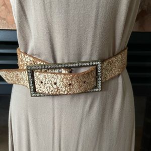 Aldo Leather Belt with Rhinestone Detail